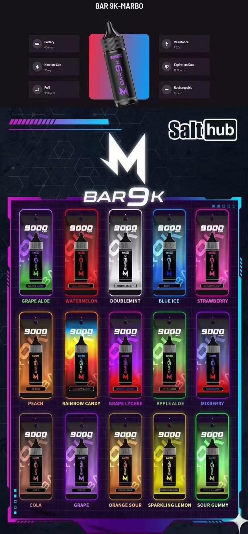 Marbo 9000 拋棄式功能介紹
