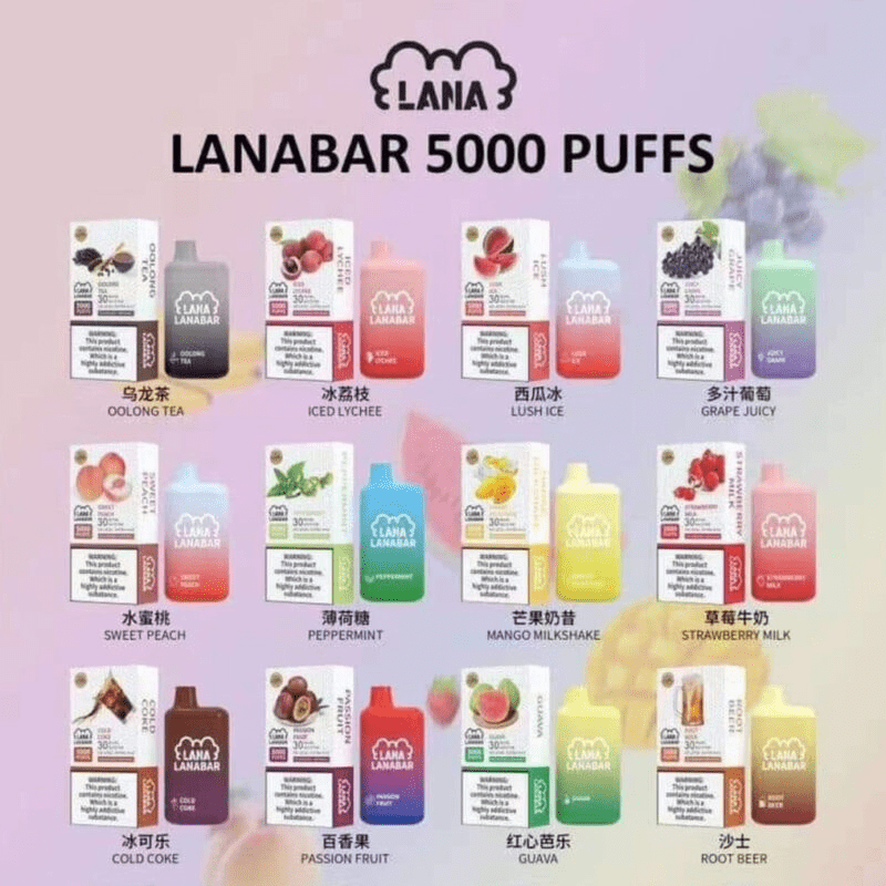 LANA 拉娜 5000口拋棄式電子菸口味推薦表